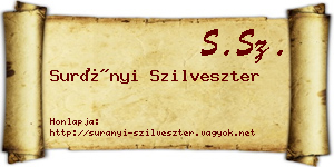 Surányi Szilveszter névjegykártya